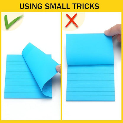 Eastern Wolf 8 Pads Lined Sticky Notes 4x4 Sticky Notes with Lines Self-Stick Note Pads 8 Bright Multi Colors, 50 Sheet/Pad