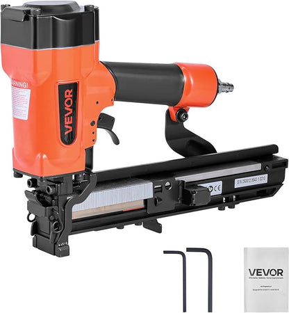 VEVOR Pneumatic Staple Gun, 16 Gauge 1-inch Wide Crown Pneumatic Stapler 5/8" to 1-1/2" Length, 70-120PSI Air Staple Gun with Two Firing Modes for Roof Decking, Wall Sheathing, Fencing, Subflooring
