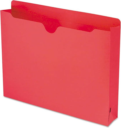 Smead File Jacket, Reinforced Straight-Cut Tab, 2" Expansion, Letter Size, Red, 50 per Box (75569)