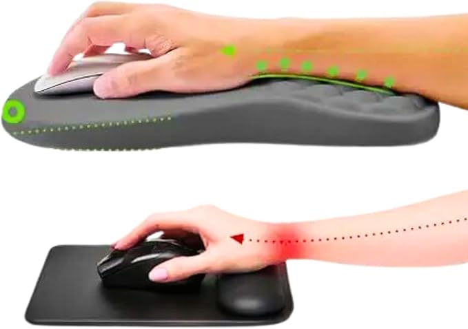 Ergonomic Mouse Pad with Wrist Support, Memory Foam Wrist Rest for Carpal Tunnel & Wrist Pain Relief, Non-Slip Rubber Base, Comfortable Gaming Mousepad for Computer, Laptop, Office & Home