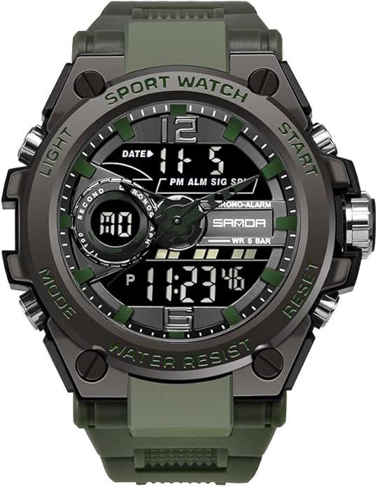 KXAITO Men's Watches Sports Outdoor Waterproof Military Watch Date Multi Function Tactics LED Alarm Stopwatch