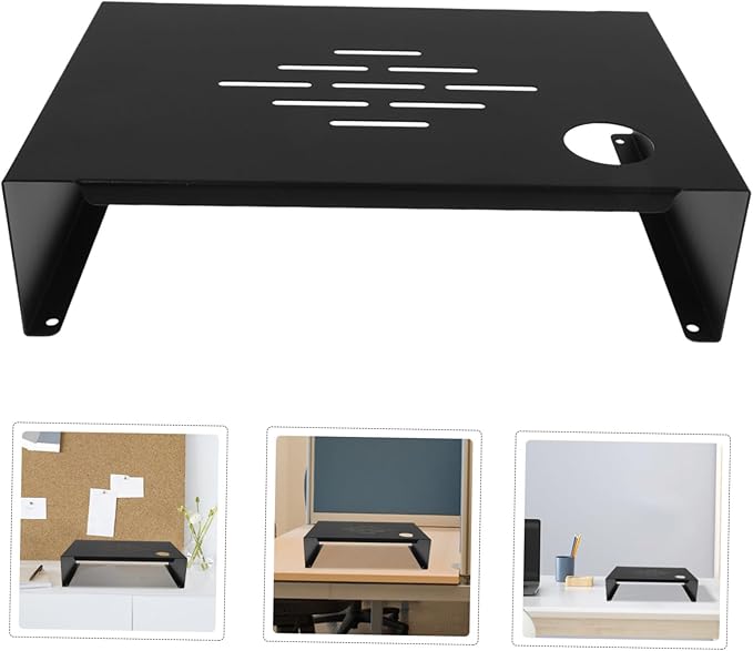 Ergonomic Monitor Stand Riser Desk with Steel Construction Space-saving Elevated PC Rack for Home Office No Assembly Required Vertical Laptop Stand and Monitor Riser Organizer