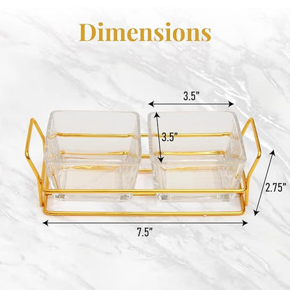 Nuts gift Basket Luxurious and Elegant 2 Sectional Premium Reusable Glass Tray, Perfect Holiday Food Gift Basket