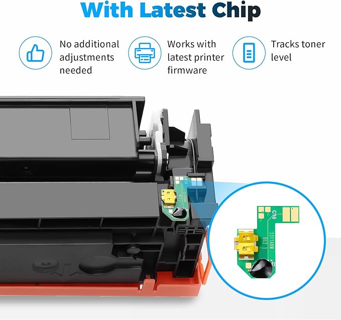 206A Black Toner Cartridges (with Chip) Compatible for HP 206A Black Toner Cartridges W2110X W2110A for Pro MFP M283fdw M283cdw M255dw M283 M255 M282 Printer ( 2 Pack )