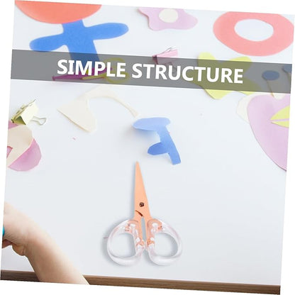 STOBAZA Portable Rose Gold Office Scissors Lightweight Aluminum Alloy Paper Cutting Tool for Students Scrapbooking and Crafting with Ergonomic Non-slip Design