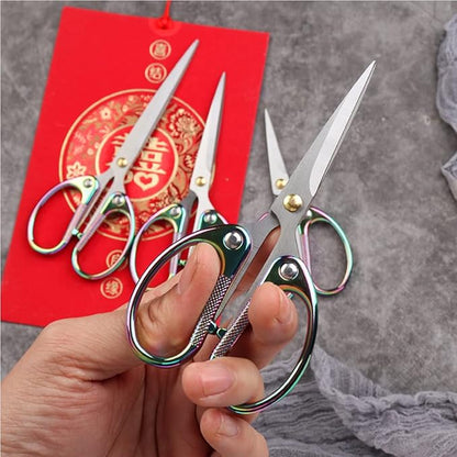 5" All Stainless Steel Office Scissors,Ultra Sharp Blade Shears,Sturdy Sharp Scissor for Office Home School Sewing Fabric Craft Supplies Multipurpose Scissors Colorful