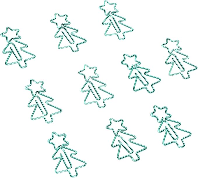 Tree Shape Paper Clips, 100pcs Cute Paperclips, Decorative Non Slip Bookmark Paperclips for School Home, Electroplating Process for Lasting Use, Includes Storage Box