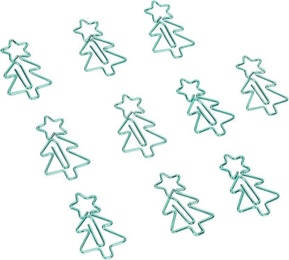 Tree Shape Paper Clips, 100pcs Cute Paperclips, Decorative Non Slip Bookmark Paperclips for School Home, Electroplating Process for Lasting Use, Includes Storage Box