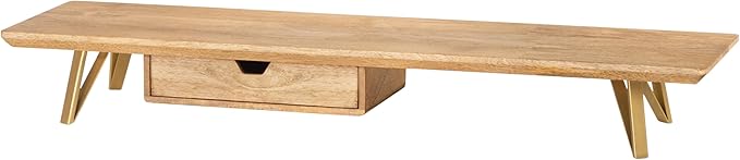 Anji Mountain Wooden Monitor Stand - Elegant Monitor Riser, Perfect Monitor Stand for Desk Organization, Durable Wood Construction monitor stands, Enhances Ergonomics and Workspace Efficiency,Walnut