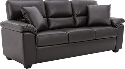Morden Fort Faux Leather Sofa Couch, Modern Luxury and Comfy Furniture Sleeper Couches for Living Room, Apartment, Office, Lounge Room
