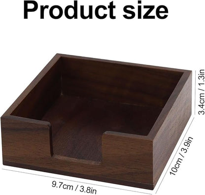MultiBey Walnut Wooden Sticky Note Holder, Self-Sticky Note Pads Holder, Wood Post it Note Dispenser Sticky Memo Holder Paper Dispenser Desk Accessory for Office Home