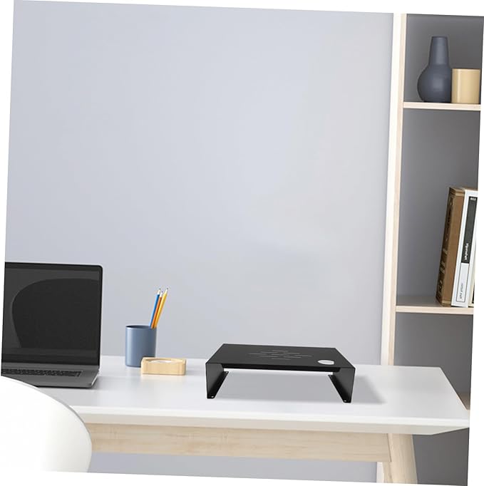 Ergonomic Monitor Stand Riser Desk with Steel Construction Space-saving Elevated PC Rack for Home Office No Assembly Required Vertical Laptop Stand and Monitor Riser Organizer
