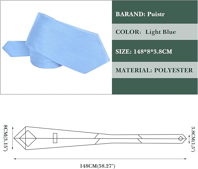 Men's Ties Solid Pure Color 3.15" (8CM) Necktie Plain Formal Business Wedding Black Ties For Men