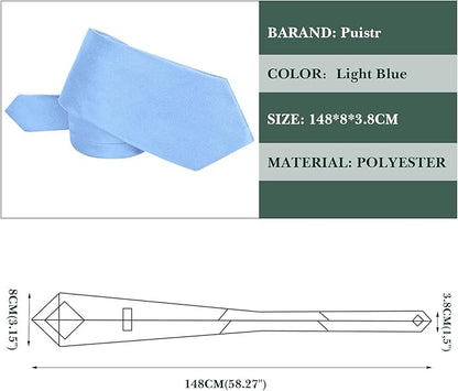 Men's Ties Solid Pure Color 3.15" (8CM) Necktie Plain Formal Business Wedding Black Ties For Men