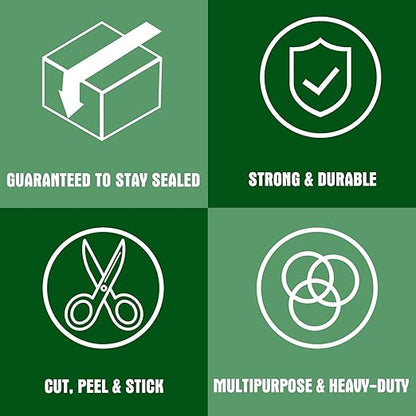 HERKKA Clear Packing Tape, 18 Rolls Heavy Duty Packaging Tape for Shipping Packaging Moving Sealing, 3Mil Thick Clear Packing Tape, 2 inches Wide, 65 Yards Per Roll, 1170 Total Yards