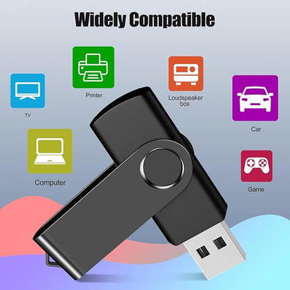 EASTBULL (NOT 128GB) 128MB USB Flash Drive Bulk Thumb Drives 50 Pack with Lanyards USB 2.0 Memory Sticks Zip Drive Pen Drive for Storage and Backup Black 50PCS 128MB