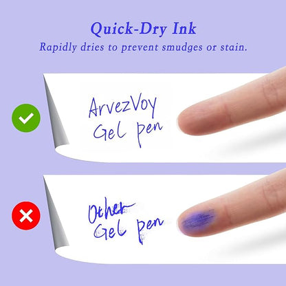 12Pcs Cute Retractable Erasable Gel Pens, Fine Point 0.5mm Blue Ink Pen with Eraser，Comfort Grip for Smooth Writing Note Taking Marking Planner Crossword Puzzles (Blue Ink)