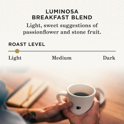 Peet's Coffee, Light Roast K-Cup Pods for Keurig Brewers - Luminosa Breakfast Blend 88 Count (4 Boxes of 22 K-Cup Pods)