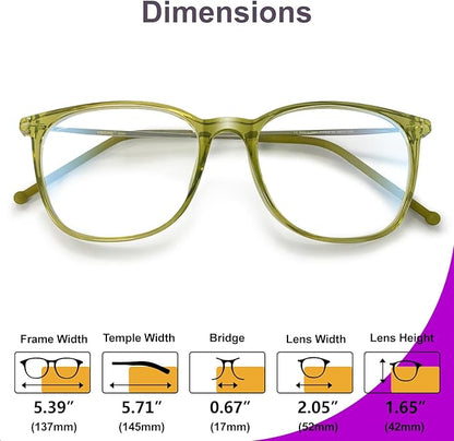VISOONE Anti Slip TR90 Blue Light Blocking Glasses Size M Eyewear Frame with Anti Glare Eye Protection for Women GaeL