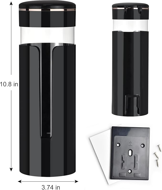 Cup Dispenser, Wall Mount Water Cooler Cup Dispenser fits 4-7 oz Disposable Paper and Plastic Cups, Pull Type Cup Holder for Bathroom, Office, Break Room, Gym, Black