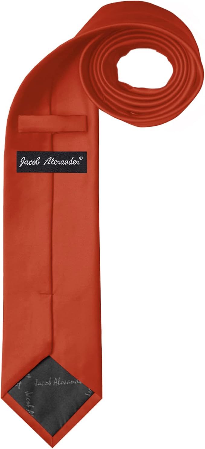 Jacob Alexander Solid Color Mens Tie - Soft-lined Necktie - Timeless Formal Look for Weddings and Business - (Regular Size)