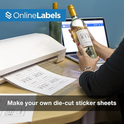 8.5 x 11 White Gloss Sticker Paper (Inkjet Printers Only) - 500 Sheets - Full Sheet Labels - OnlineLabels