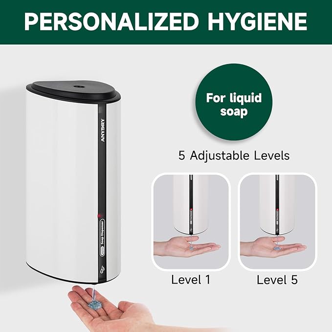 29fl.oz/850ml Commercial Automatic Liquid Soap Dispenser Wall-Mounted Large Capacity Model 1209 White