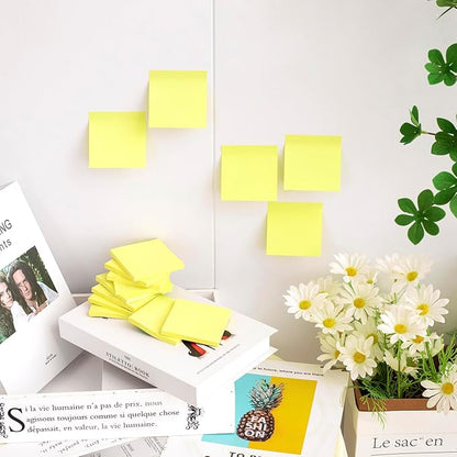 Sticky Notes 3x3 Inches, Yellow Colors Self-Stick Pads, Easy to Stick for Home, Office, Notebook (20)