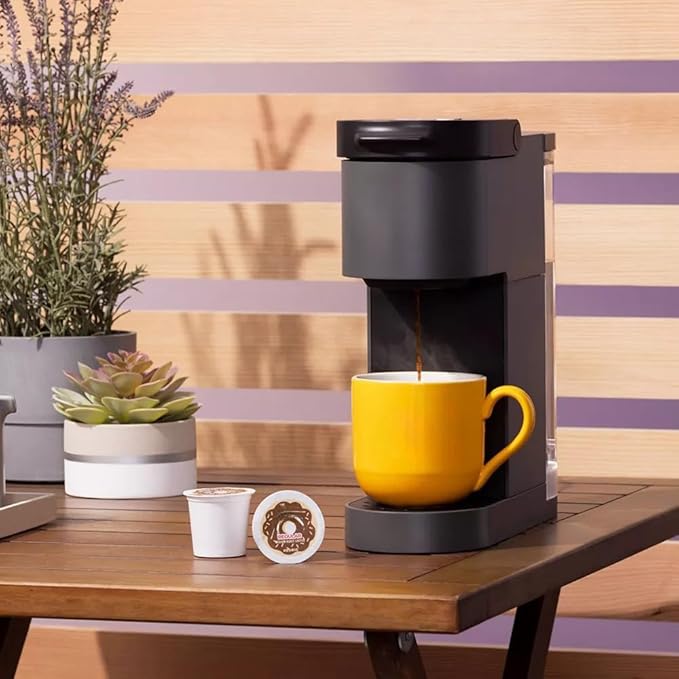 KeurigK K-Mini Go Multicup Reservoir Single Serve KCup Pod Coffee Maker with Strong Brew Button, Compact Electric Coffee Machine for Home and Office, Modern Design Kitchen Appliance (Grey)