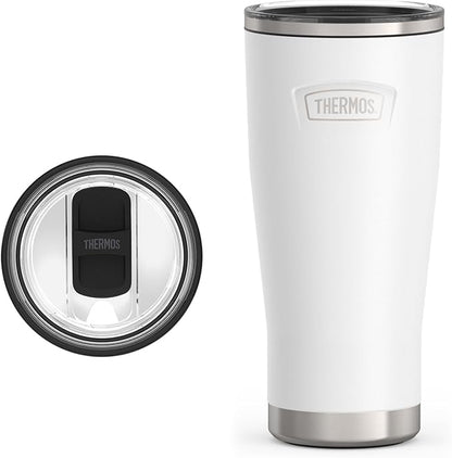 THERMOS ICON SERIES, Stainless Steel Cold Tumbler with Slide Lock, 24 Ounce, Snow