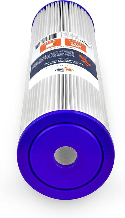 Aquaboon 5 Micron 20 x 4.5 Whole House Pleated Water Sediment Filter Replacement Water Filter Cartridge Compatible with ECP5-20BB, SPC-45-2005, 2-Pack