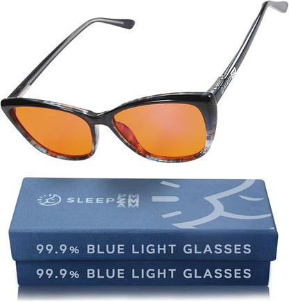 100% Blue Light Blocking Glasses - Women + Men - Better Sleep - Anti Eye Strain Protection - Computer Screens Gaming