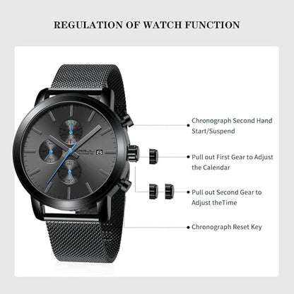 CRRJU Mens Stylish Casual Quartz Watches for Men Luxury Waterproof Calendar Chronograph Japan Movement Wristwatches