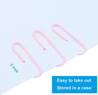 100Pcs 2 Inch Large Paper Clips, Light Pink Coated Jumbo Reusable Big Paperclips for Office School Home Document Organizing