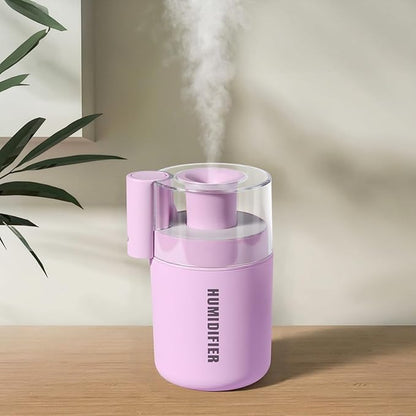 Portable Mini Humidifier, 180ml USB Cool Mist Small Humidifiers for Bedroom, Personal Desktop Humidification for Car Office Travel & Indoor Plants(Pink)