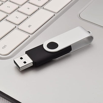 JUANWE 8GB USB Flash Drive 50 Packs, Bulk USB Sticks 2.0 Mutipack Thumb Drive 360° Swivel USB Stick, FAT32 Jump Drives Pen Drive Zip Drives for Data Storage/Files Backup/Document Transfer - Black
