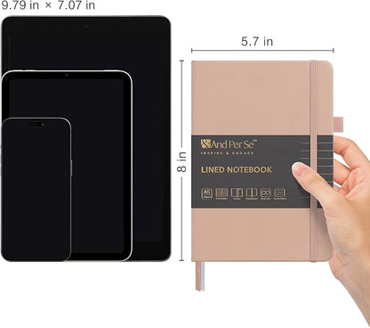 &And Per Se Lined Journal Notebook, 160 Pages, A5 5.7 x 8 inches College Ruled Thick Paper Notebook Journals  (1 Pack, Apricot)