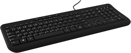 Incase Wired Keyboard 600 – Designed by Microsoft – Spill Resistant, Quiet Touch Keys, Plug and Play, 4 Hotkeys, Windows Start Key – Black