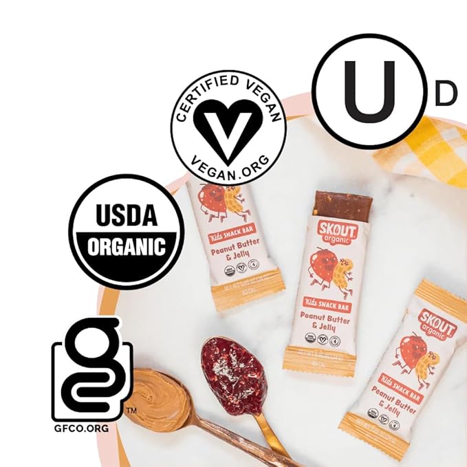 Skout Organic Kids Snack Bar Variety Pack (36 Pack) | Organic Kids Snack Bars | Plant-Based Nutrition | Vegan | Gluten, Dairy, & Soy Free