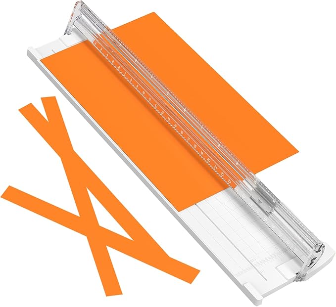A4 Paper Cutter,14.5Inch Titanium Straight Rotary Trimmers with Protractor Ruler,Scrapbook Paper Cutters for Coupon,Cardstock,Label,Christmas and Birthday Gifts(1PC,White)