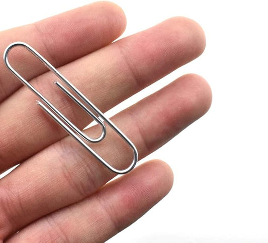 HAHIYO Paper Clips Large 2 inches Length Silver Paperclips Vinyl Coated Prevent Scratching Tearing The Pages Sturdy for Bookmark Organize Home Office School 80 Pack