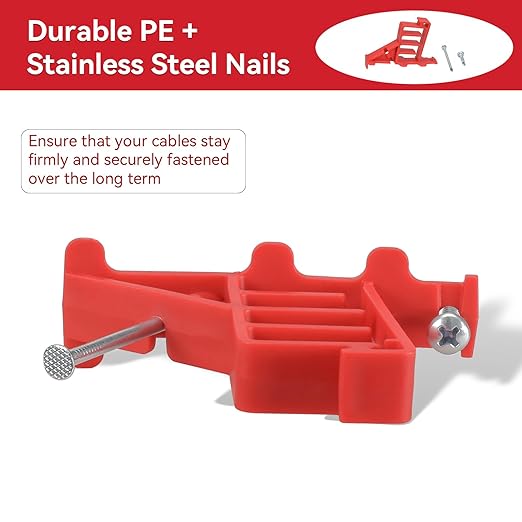 Multi Cable Staples for Romex Clips, Plastic Electrical Wire Stackers, Secures Romex, UF & (NM) Non-Metalic, Coaxial & Data/CAT 5 Cable, 25Pcs, Fast and Easy to Install