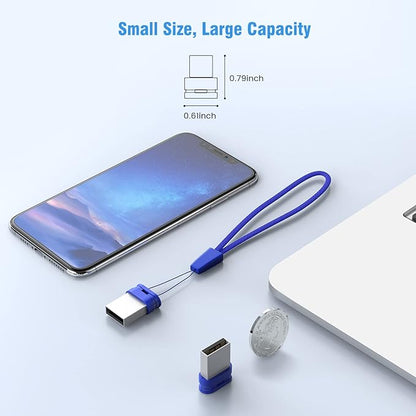 K&ZZ 16GB Mini Flash Drive 10 Pack 16 GB Small USB Flash Drives with Lanyard 16G Low Profile USB Drive Gig Thumb Drive Memory Stick (16GB, Blue)