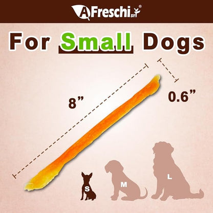 AFreschi Turkey Tendons for Dogs, USA-Sourced, Healthy Dog Treats, Rawhide-Free Puppy Chews, Long Lasting, All Natural, Hypoallergenic Dog Treats for Small Breeds, 10 Pack Box Strips