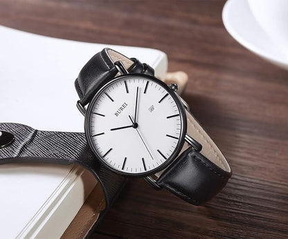 BUREI Men Wrist Watches Fashion Minimalist Analog Quartz Waterproof Watches for Men