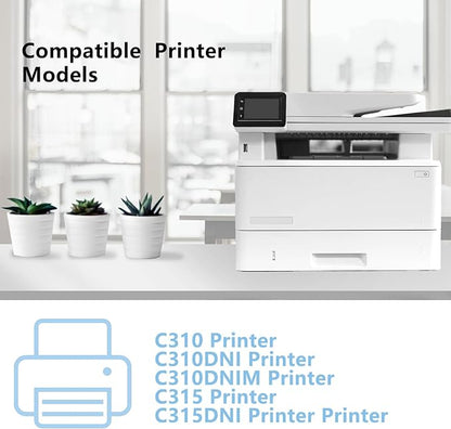 C310 C315 High Capacity Toner Cartridge 006R04356 006R04357 006R04358 006R04359 Compatible for Xerox C310 C310DNI C310DNIM C315 C315DNI Color Printers (4-Pack)