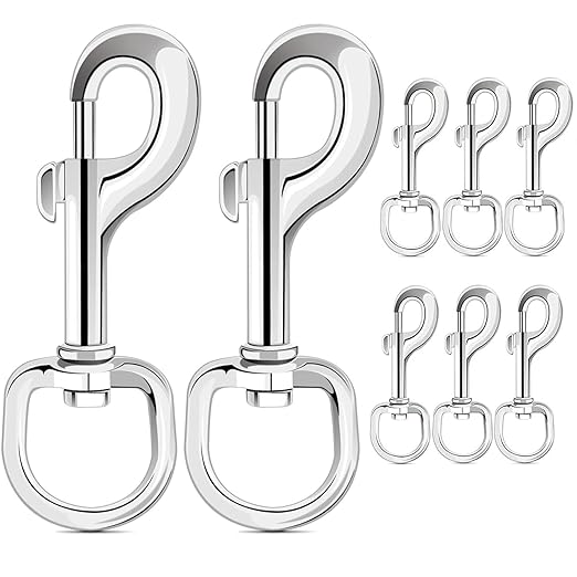 ERKOON Extra Large 4.23 Inch Swivel Eye Bolt Snap Hooks 220Lbs Load Capacity Zinc Alloy Single Ended Flag Clips Heavy Duty Trigger Bolt Hooks (8 Pack)