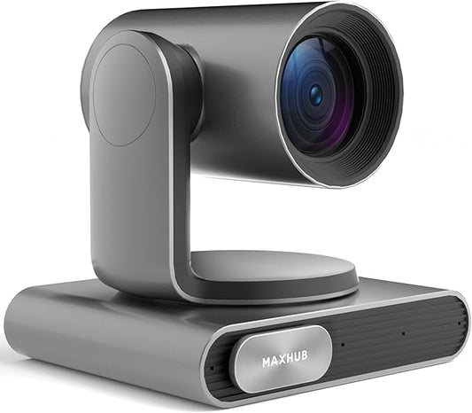 MAXHUB Meeting PTZ Camera, 12x Optical Zoom Video Conferencing Camera Auto Framing AI Tracking Gesture Control Auto Light Correction, 4 Mics, Works with Microsoft Teams & Zoom & Google Meet (SC81)