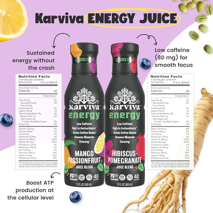 Juice Fasting Skin Glow & Claming Energy Pack | Ancient Metabolism Booster | Gentle Detox, Marine Collagen & Minerals, High Antioxidants & Fiber | Low Sugar | Non-GMO, 6×12 fl oz BPA-Free Bottles