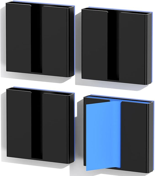 4 Pcs Sticky Note Dispenser, Magnetic Sticky Note Holder for Post It Notes, 3 x 3 Inch Sticky Note Organizer for Office Home Classroom, Black
